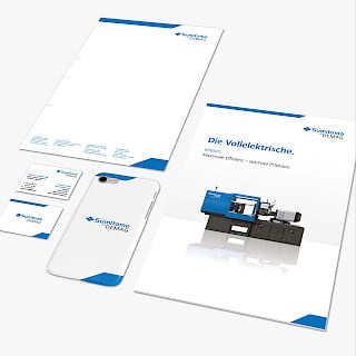 Printbeispiele aus einem Corporate Refresh für Sumitomo Demag