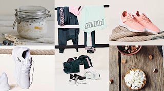 Verschiedene Fotos zur Darstellung der Markenwerte von Puma und Intersport