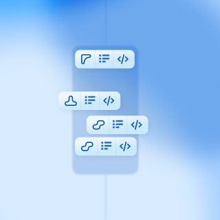 Teil 1 eines Schaubildes – auf einem sehr stark vereinfachten mobile Screen werden bausteinartige Blöcke die sich nur im Zweck unterscheiden angeordnet. Die Grafik wirkt leicht und simpel.